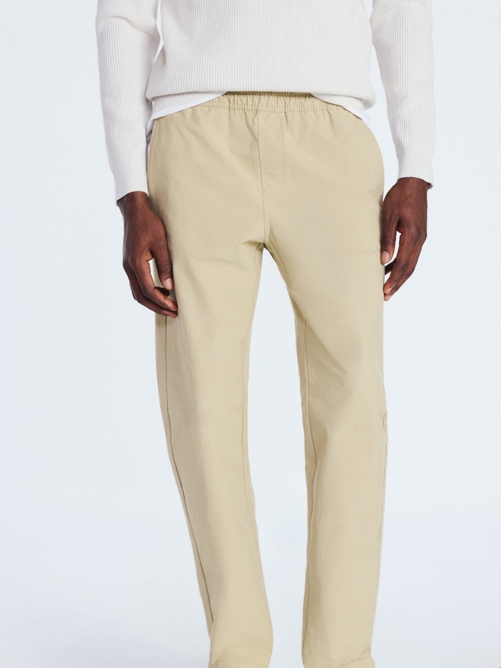 Free Assembly Men's Pull On Commuter Pants Tan Straight Fit Tapered Leg 2XL NEW